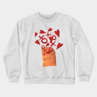 Send Love. Happy Snail Mail Envelope with Hearts, X's and O's. (White Background) Crewneck Sweatshirt